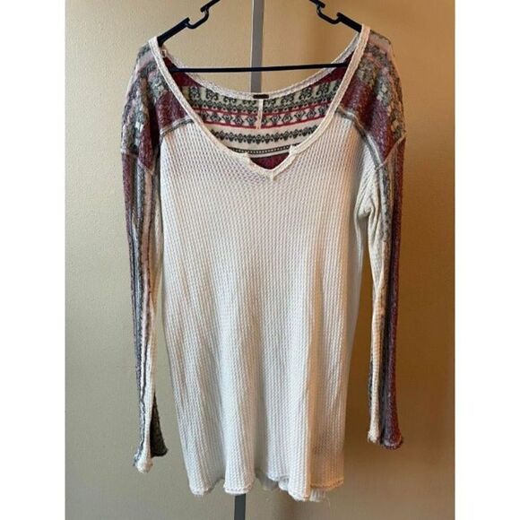 Free People Boho Pattern Long Sleeve Knit Size Small - Picture 1 of 2